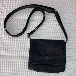Eddie Bauer Mini Purse Wristlet Bag Removable Shoulder Strap Black ID Coin Women